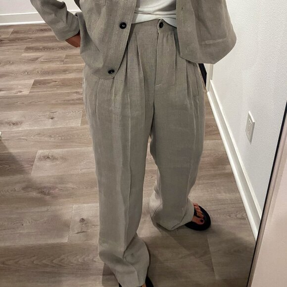 NWT Skall Studio Joan Wide Leg High Waisted Pleated Linen Pants 36 - Picture 12 of 14